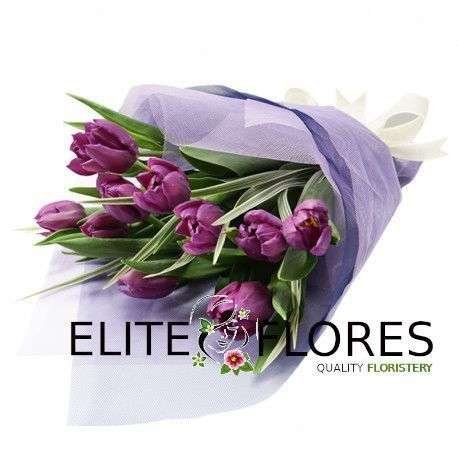Ramo 10 tulipanes morados