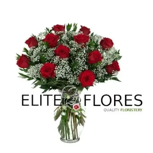 Florero San Valentín de rosas