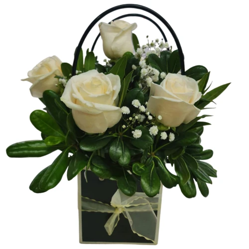 Caja con Rosas Blancas
