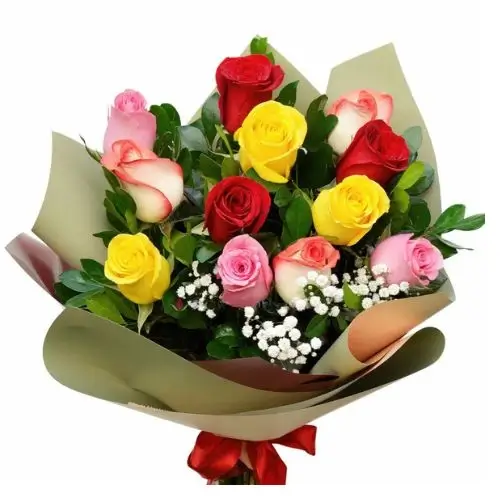 Ramo de rosas mulitcolor