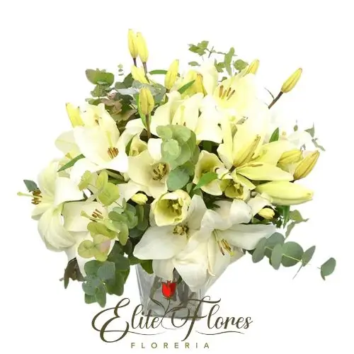 Florero Pequeño de Lilium blancos