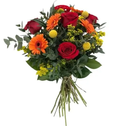 Ramo de 5 rosas y 5 Gerberas