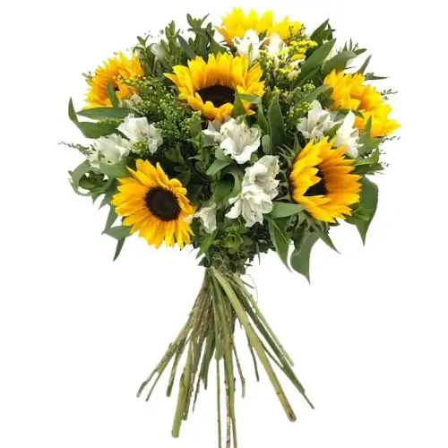 Ramo de girasol y alstromelias