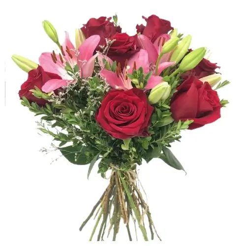Rosas y lilium Asiatico