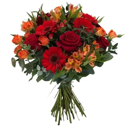 Rosas gerberas y alstromelias