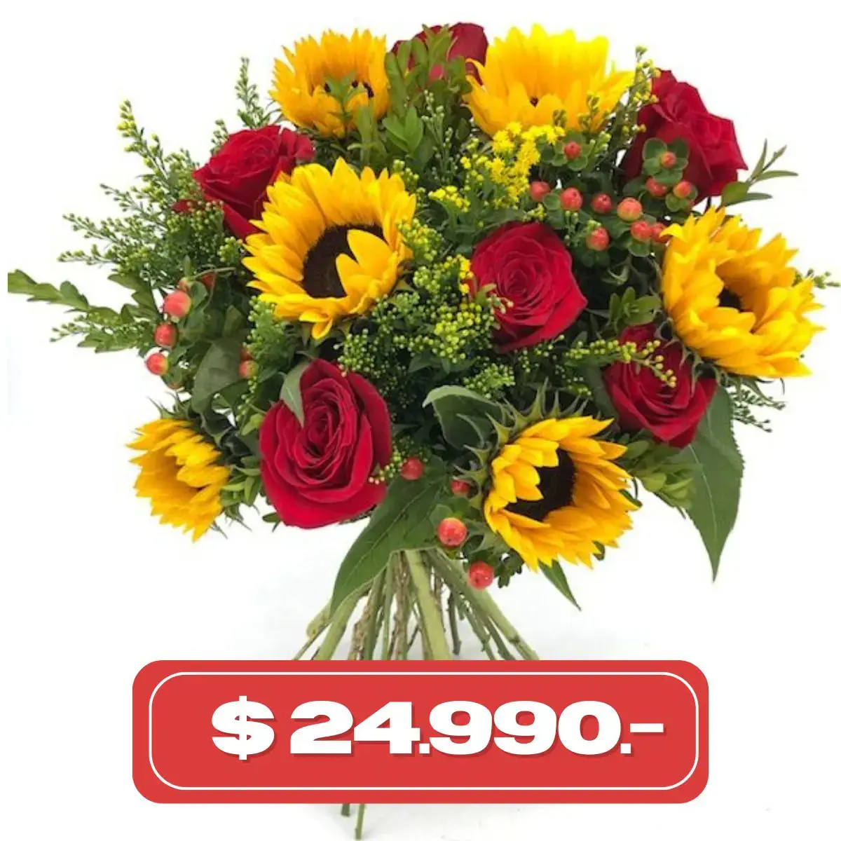 Plan Semanal Ramo de 6 rosas y 6 girasoles