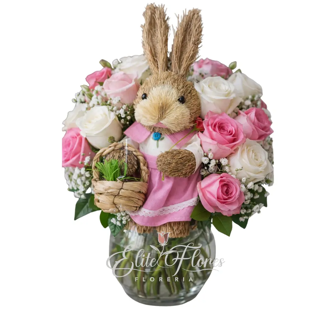 Florero con conejo de Pascua-2
