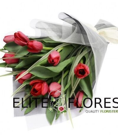 Ramo 10 tulipanes rojos