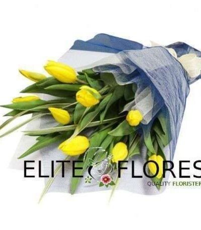 Ramo 10 tulipanes amarillos