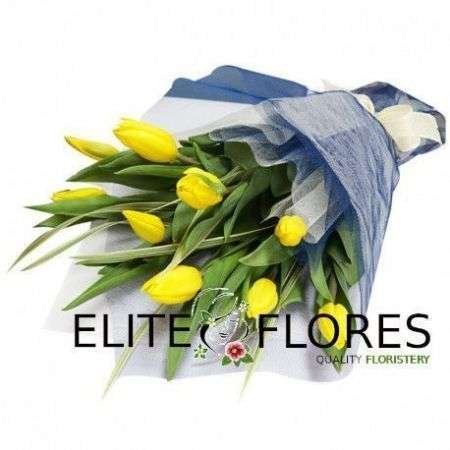 Ramo 10 tulipanes amarillos