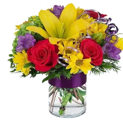 Florero de cumpleaño alegre