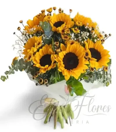 Ramo de girasoles y mable