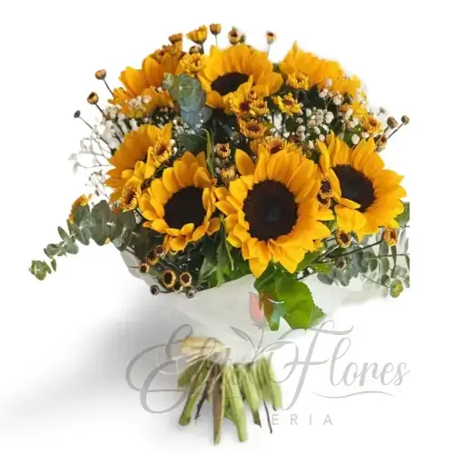 Ramo de girasoles y mable