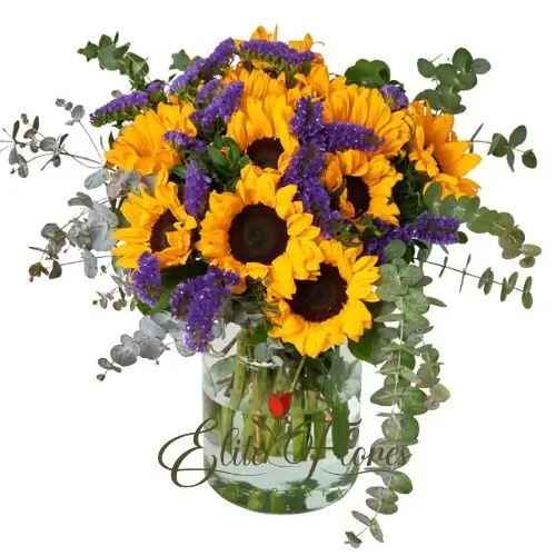 Florero Pequeño con Girasoles