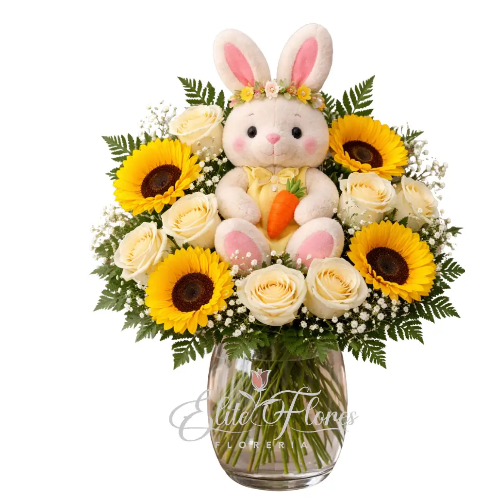 Florero con conejo de Pascua