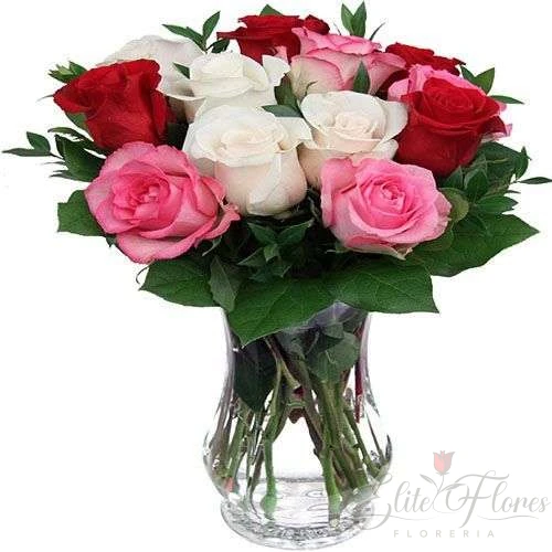 ANIVERSARIO-10 rosas surtidas