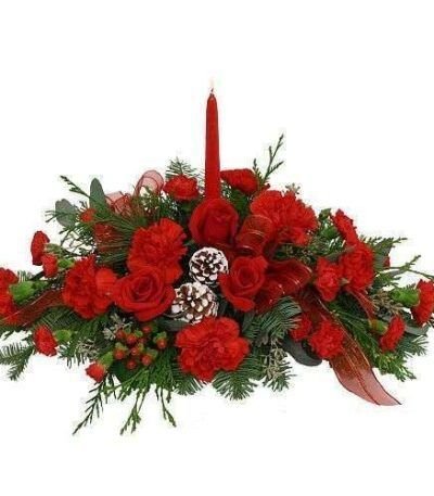 centro de mesa en rojo