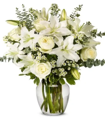 Florero blanco condolencias