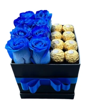 Bombones con rosas azules