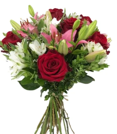 Rosas Lilium Rosados y Blancos