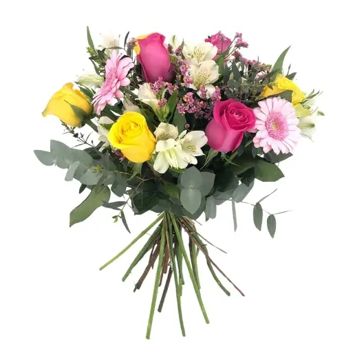 rosas-gerberas-alstromelias Ramo de rosas gerberas y alstromelias - Imagen 1