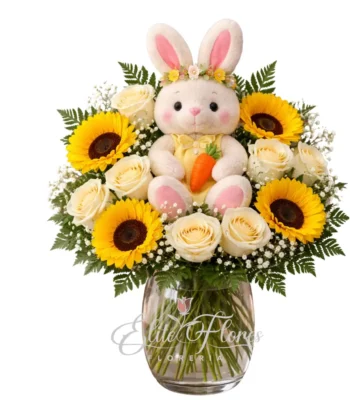 Florero con conejo de Pascua