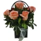 Cajita con 5 Rosas Rosadas