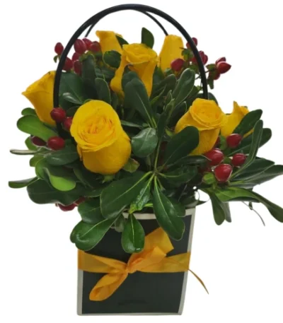 caja rosa amarillas
