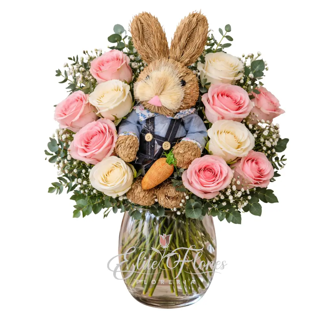 Florero con conejo de Pascua-3